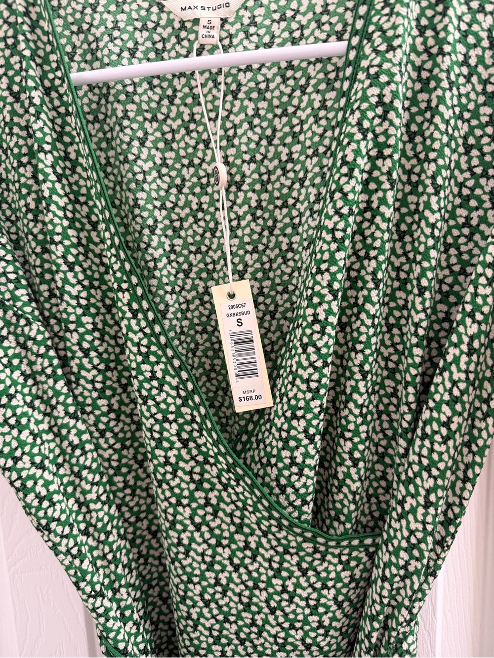 Max Studio Green Floral Wrap Maxi Dress - Picture 2 of 3